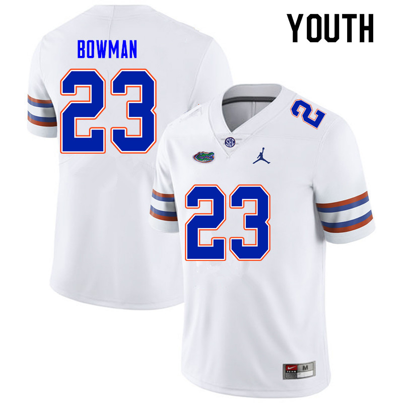 Youth #23 Demarkcus Bowman Florida Gators College Football Jerseys Sale-White - Click Image to Close